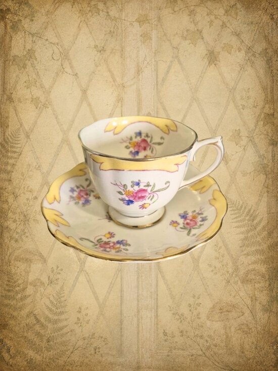 Royal Albert Other - ROYAL ALBERT Crown China Vintage Yellow Mini Tea Cup